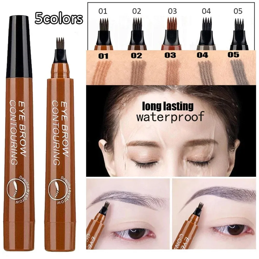 Correction Pen Fine - 1Pcs Eyebrow Pen Waterproof Fork Tip