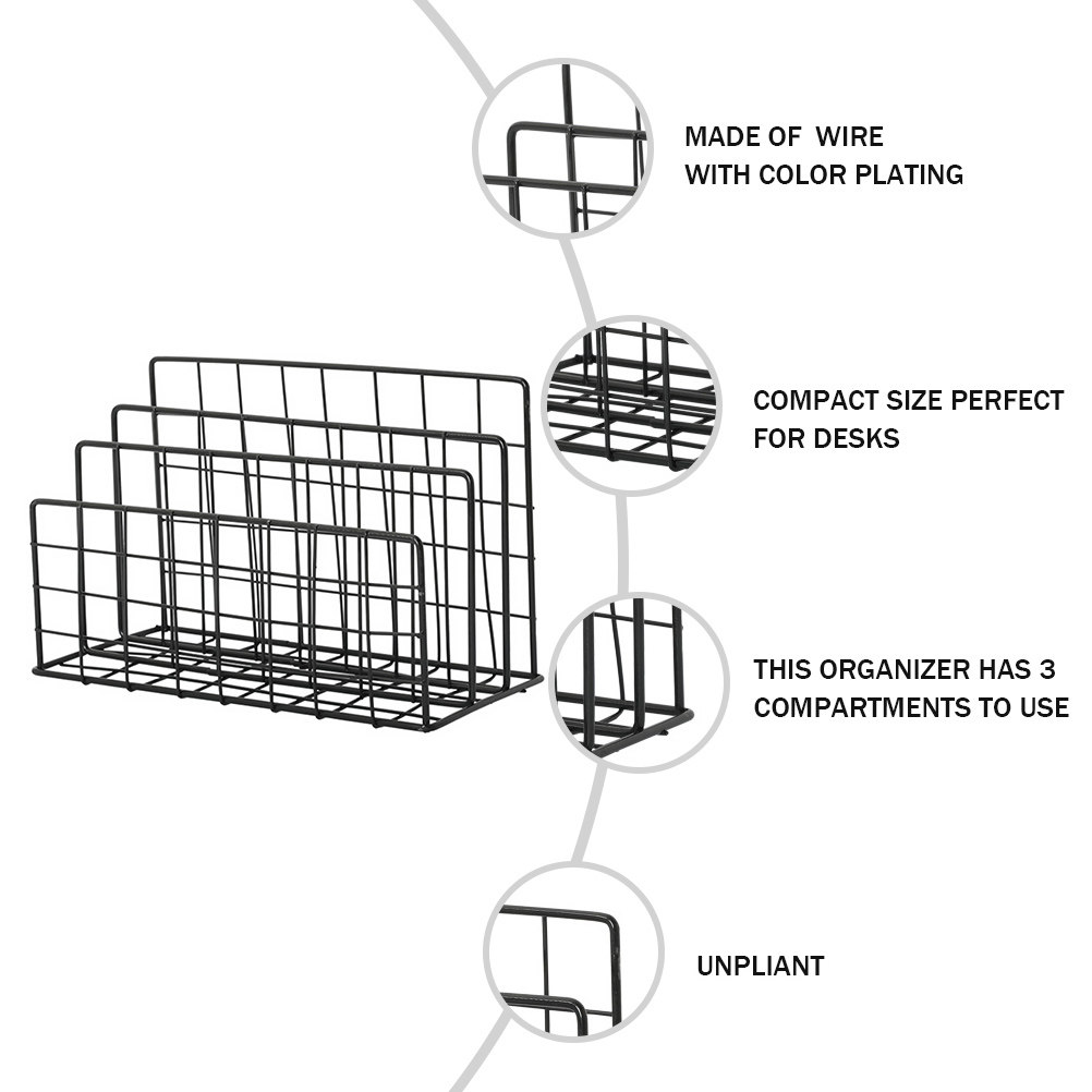 Metal Desktop Mail Organizer 3 - Magazine Holder Rack review and price