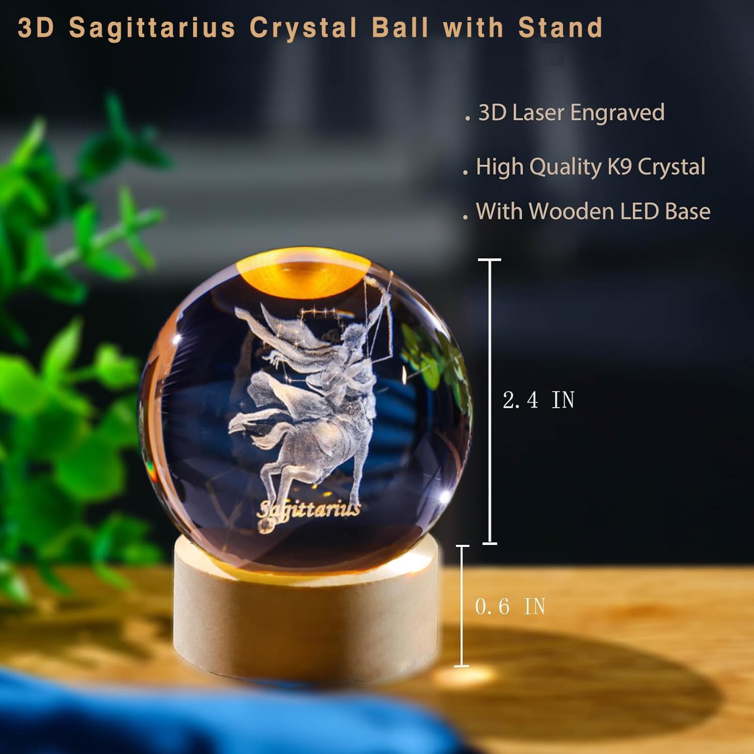 3D Sagittarius Crystal Ball wi - Paper Weight Crystal review and price