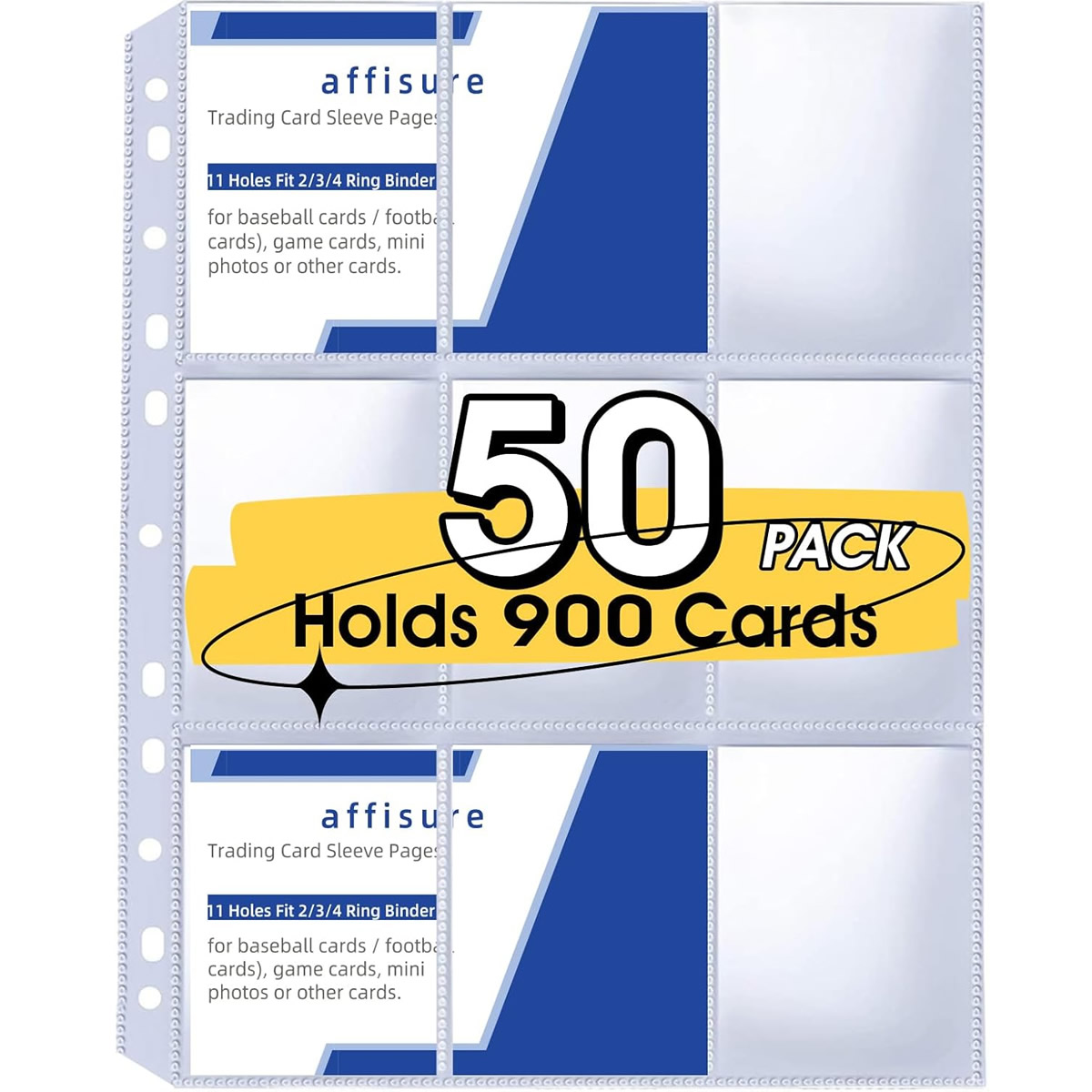 50 Pack 9 Pocket Card Sleeves  - Card Index Box review and price